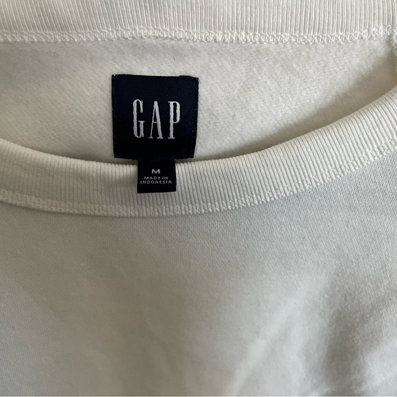 Gap Relaxed White Eyelet Crewneck Cotton Sweatshirt Womens Size Medium EUC - Picture 2 of 15